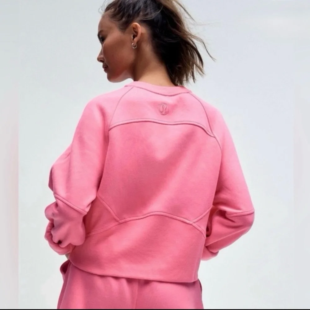 Lululemon Wordmark Scuba Oversized Fleece Pullover Sweatshirt Sakura Pink ML NWT - Picture 3 of 9